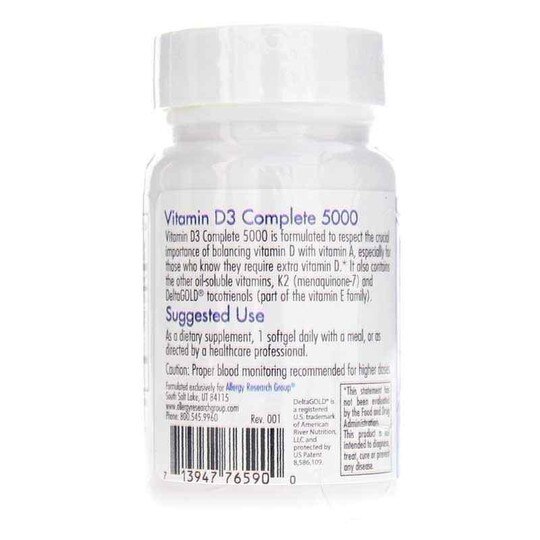 Vitamin D3 Complete 5000 IU Softgels, ARG
